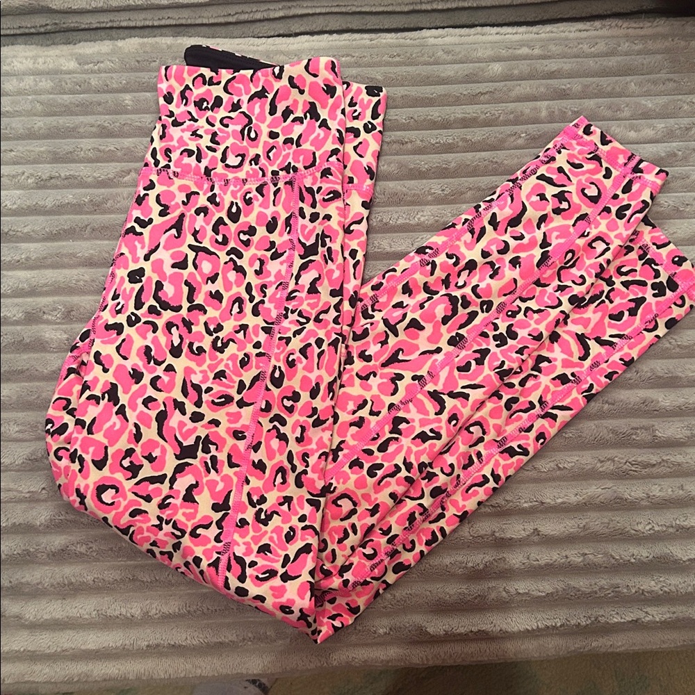 Lilly Pulitzer Pink and Black Leopard Leggings